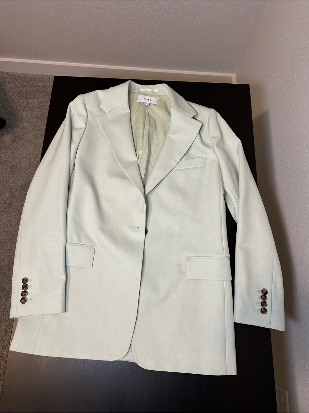 Reiss Pale Mint Single-Breasted Blazer